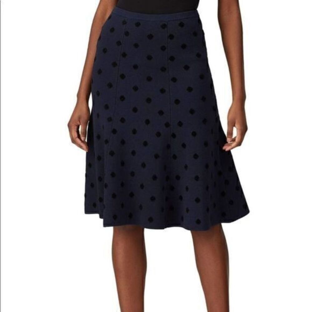 Thakoon collective navy polka dot A-line skirt
